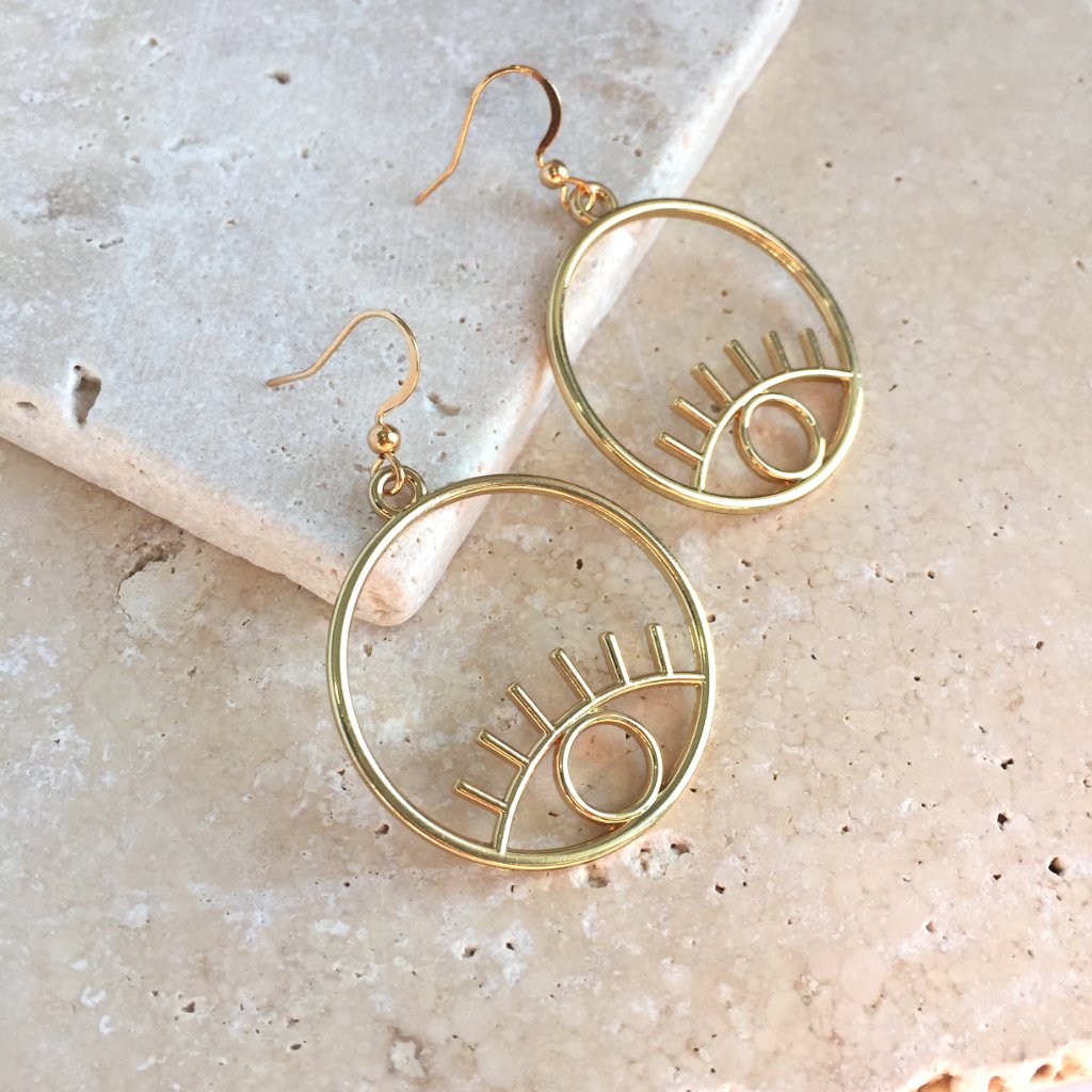 Evil Eye Large Hoop Earrings